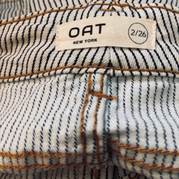 OAT New York Mid Rise Straight Striped Jeans - size 2/26 - Picture 8 of 8